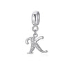 A-Z Letter Of The Alphabet With Crystal Pendan 925 Sterling Silver Jewelry For Women