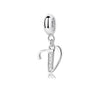 A-Z Letter Of The Alphabet With Crystal Pendan 925 Sterling Silver Jewelry For Women
