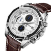 Fashion Genuine Leather Chronograph Official Quartz Men Watch