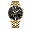 Luxury Gold Stainless Steel Sport Wrist Watch
