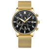 Luxury Gold Stainless Steel Sport Wrist Watch