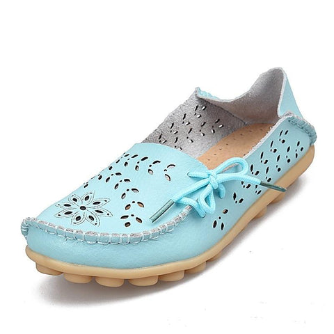 New Moccasins Slip On Loafers Genuine Leather & Driving Woman Shoes