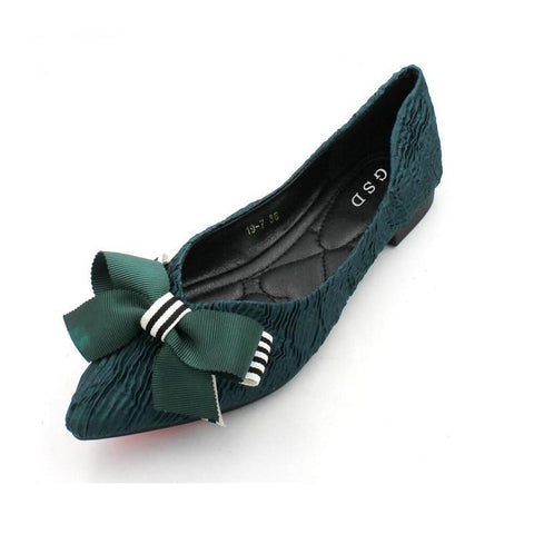 Flats High Quality Silk Slip-on pointed shoes For Women With Boat Design Footwear