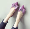 Flats High Quality Silk Slip-on pointed shoes For Women With Boat Design Footwear