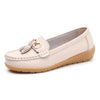 New Soft Leather Metallic Loafers Shoes For Women
