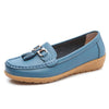 New Soft Leather Metallic Loafers Shoes For Women