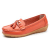 New Soft Leather Metallic Loafers Shoes For Women