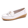 New Soft Leather Metallic Loafers Shoes For Women