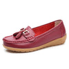 New Soft Leather Metallic Loafers Shoes For Women