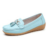 New Soft Leather Metallic Loafers Shoes For Women