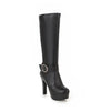 Long High Heels Boot Fashion Platform Shoes For Women With Round Boots