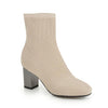 High Heels Sock Boot With Square Toe Footwear For Woman