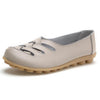 Cut-out Slip Design Casual Loafers Leather Shoes Ballet Footwear For Woman