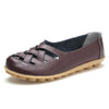 Cut-out Slip Design Casual Loafers Leather Shoes Ballet Footwear For Woman