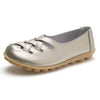 Cut-out Slip Design Casual Loafers Leather Shoes Ballet Footwear For Woman