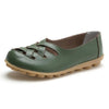 Cut-out Slip Design Casual Loafers Leather Shoes Ballet Footwear For Woman