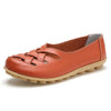Cut-out Slip Design Casual Loafers Leather Shoes Ballet Footwear For Woman