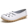 Cut-out Slip Design Casual Loafers Leather Shoes Ballet Footwear For Woman
