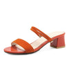 Summer Slippers Square Heels Thick Heels Footwear For Women