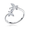 Adjustable Flower Design 925  Sterling Silver Ring
