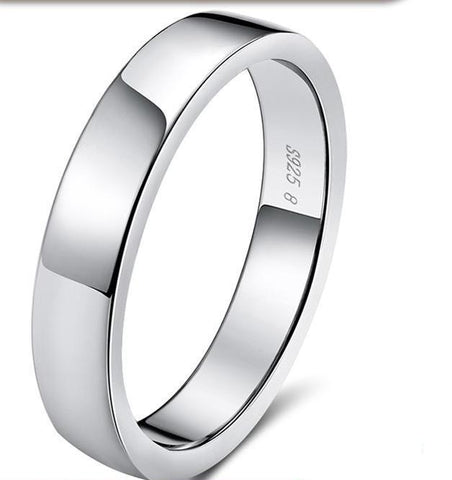 925 Sterling Silver Classic Round Shape Simple Style Anniversary Wedding Ring