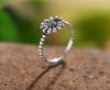 100% Real Original 925 Sterling Silver Dazzling Daisy Flower Ring