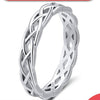 925 Sterling Silver Unique Twisted Shape Round Wedding Band Rings