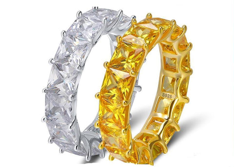 100%  Real 925 Sterling Silver Men Women  Engagement & Wedding Rings